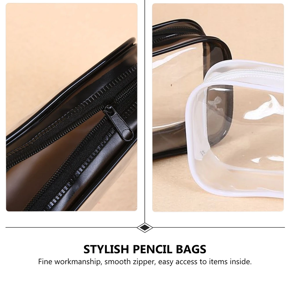 

2 Pcs Stationery Storage Pen Bag Portable Makeup Bags Zipper Pencil with Lightweight Travel