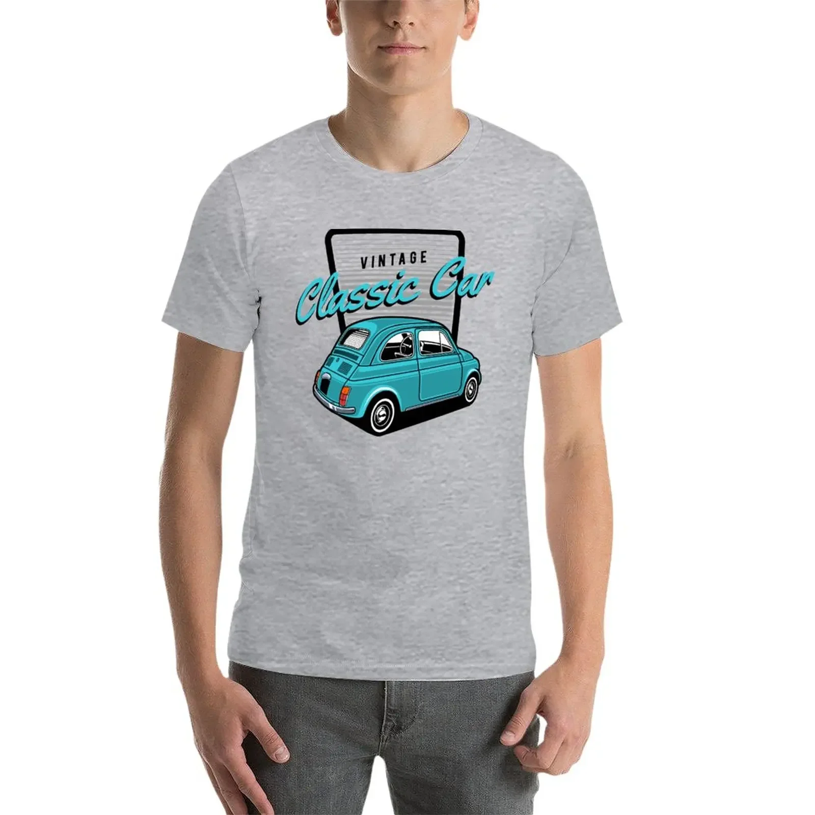 1975 Fiat 500 t-shirt śliczne topy chłopców biali dostosowywana grafika męska koszulka