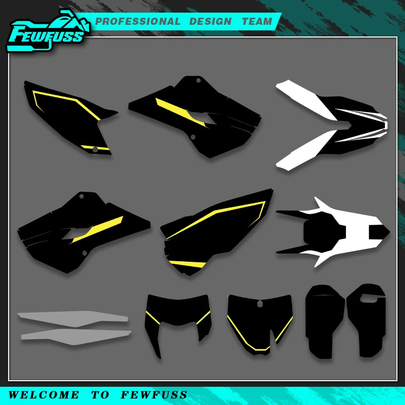 Fewfuss For Husqvarna TC FC 2014 2015 TE FE 2014 2015 2016 Custom Motorcycle Graphics Decals Stickers Background Kit