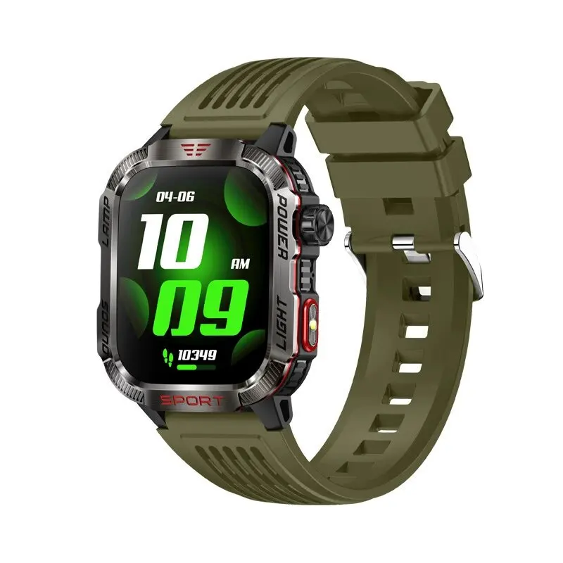 

Military Smart Watch Men Flashlight 600mAh Compass Waterproof Outdoor Sport Tracker Bluetooth Call Smartwatch Android iOS
