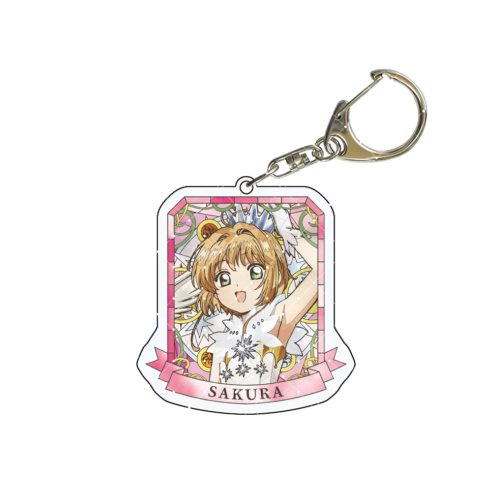 Anime Cardcaptor Sakura Kinomoto Sakura 6cm Acrylic Stand Keychain Bag Charm Cute Pendant Decor Collectible Gift for Anime Fans
