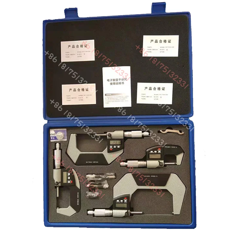 0‑25mm 25‑50mm 50‑75mm 75‑100mm 0.001mm Digital Outside Micrometer Set Electronic Precision Machining Measuring Tool Kit