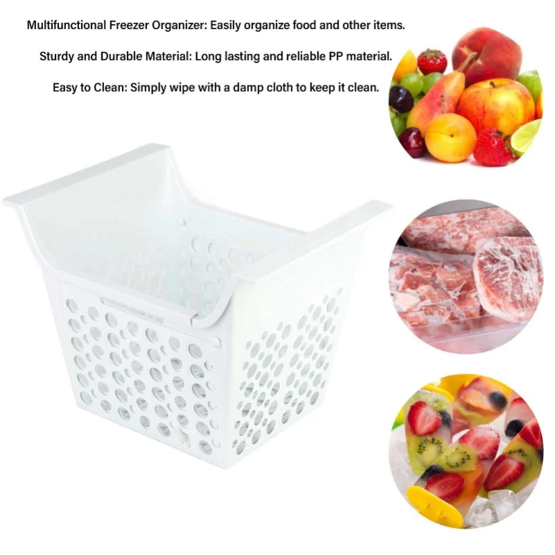 Chest Freezer Basket Deep Freezer Organizer Bin Expandable PP Heavy Load With Handle Chest Freezer Accessory For Kitchen S