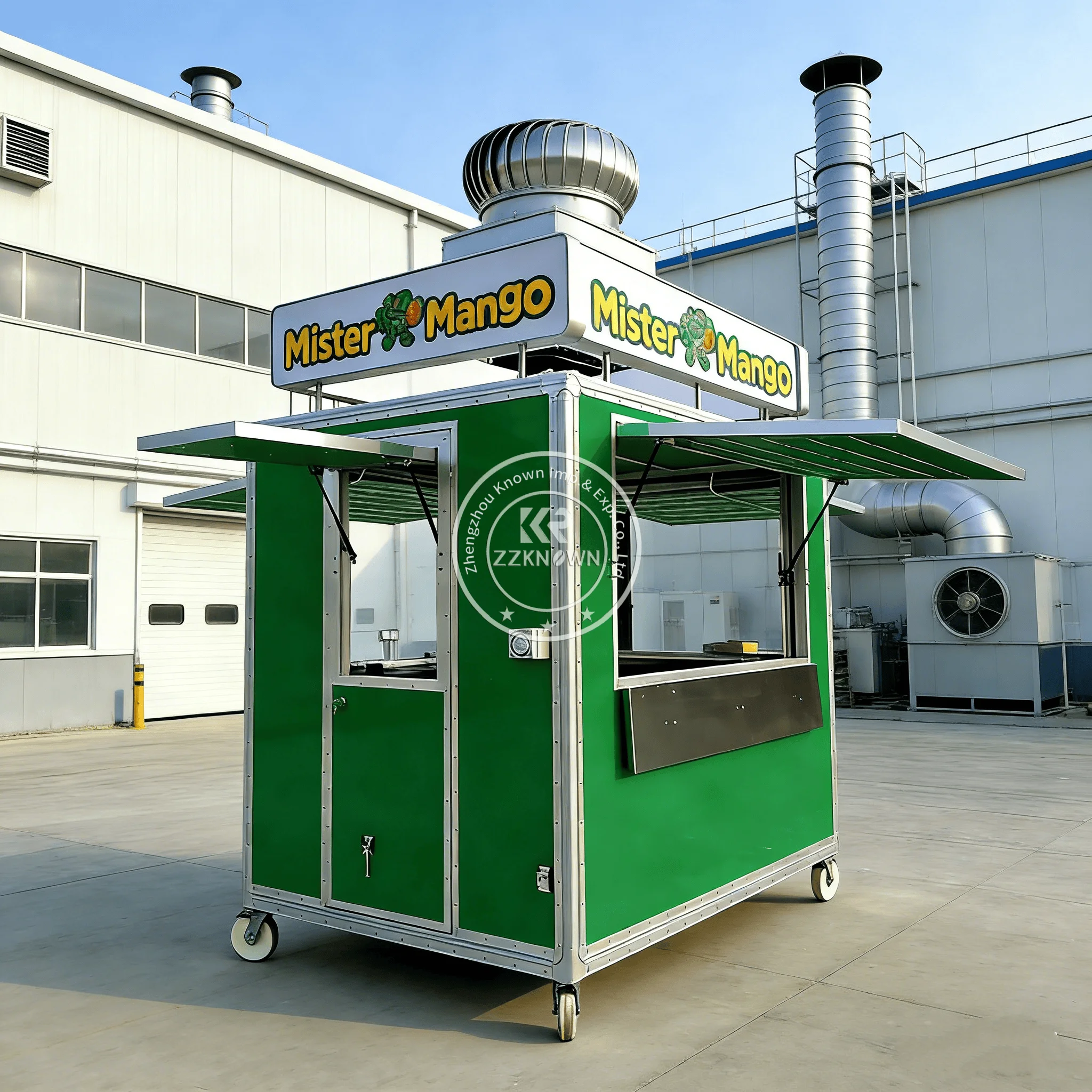Mobile Restaurant Retro Coffee Ice Cream Truck Churros Cart BBQ Pizza Kebab Food Trailer with Full Kitchen Equipment