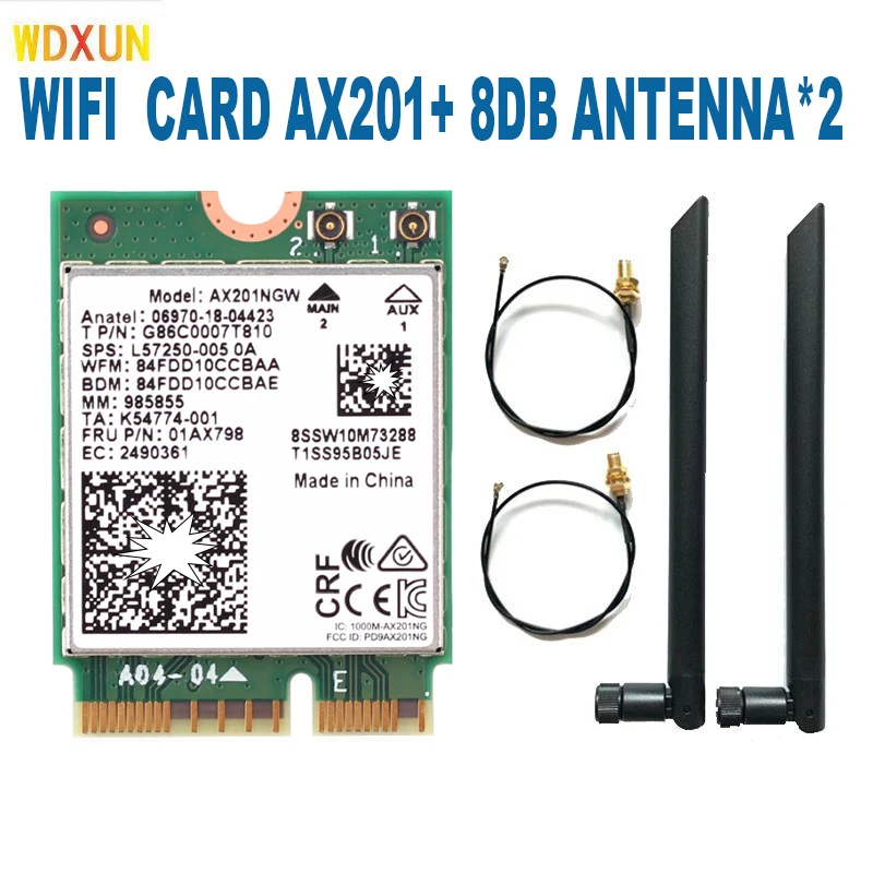 AX201NGW AX201 per scheda WIFI 201NGW Adattatore Bluetooth wireless Bluetooth 5.0-Dual Band, rete Wi-Fi 6 Gigabit 2400M