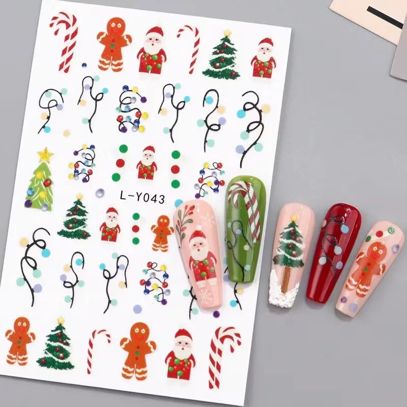 ثلاثية الأبعاد توهج في الظلام عيد الميلاد مسمار الفن ملصقات مضيئة سانتا كلوز مصابيح كهربائية شجرة عيد الميلاد الزنجبيل رجل عيد الميلاد مسمار الشارات