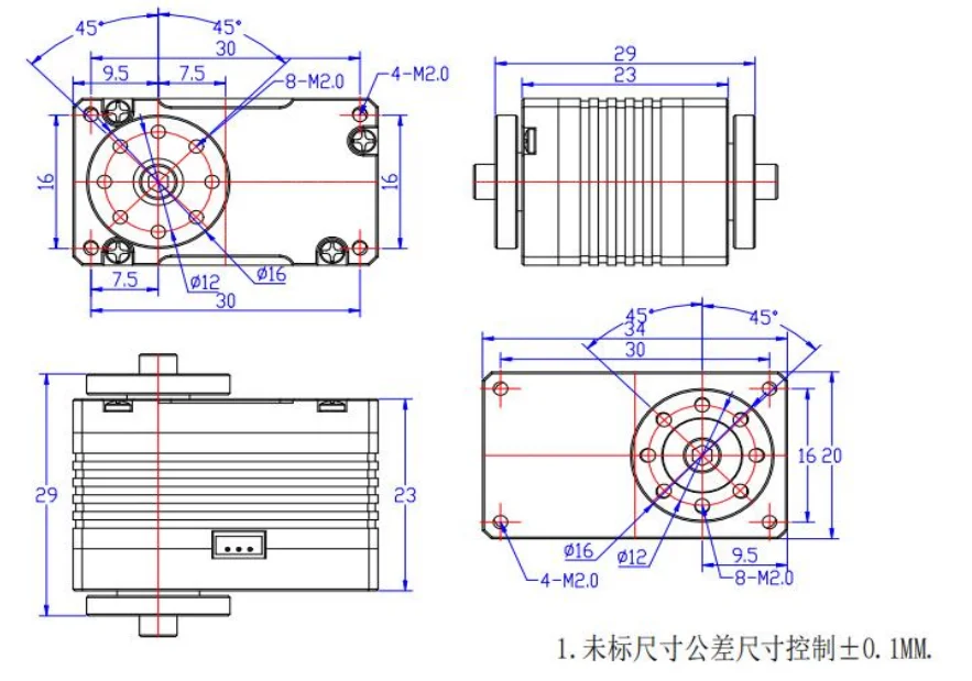 Feetech 14KG Torque Digital Brushless Motor Metal Gear Low Profile Programmable Servo for 1/12 RC Drifting Cars Robot