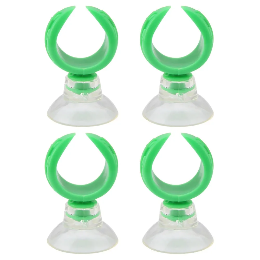 4PCS Set Green Aquarium Suction Cup Clips Easy to Install Strong Adhesion Airline Tube Clamps Suction Cups Suction Cup Holders