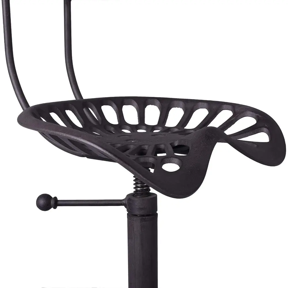 مقعد بار معدني على الطراز العتيق مع ارتفاع قابل للتعديل ومقعد جرار ريفي #6