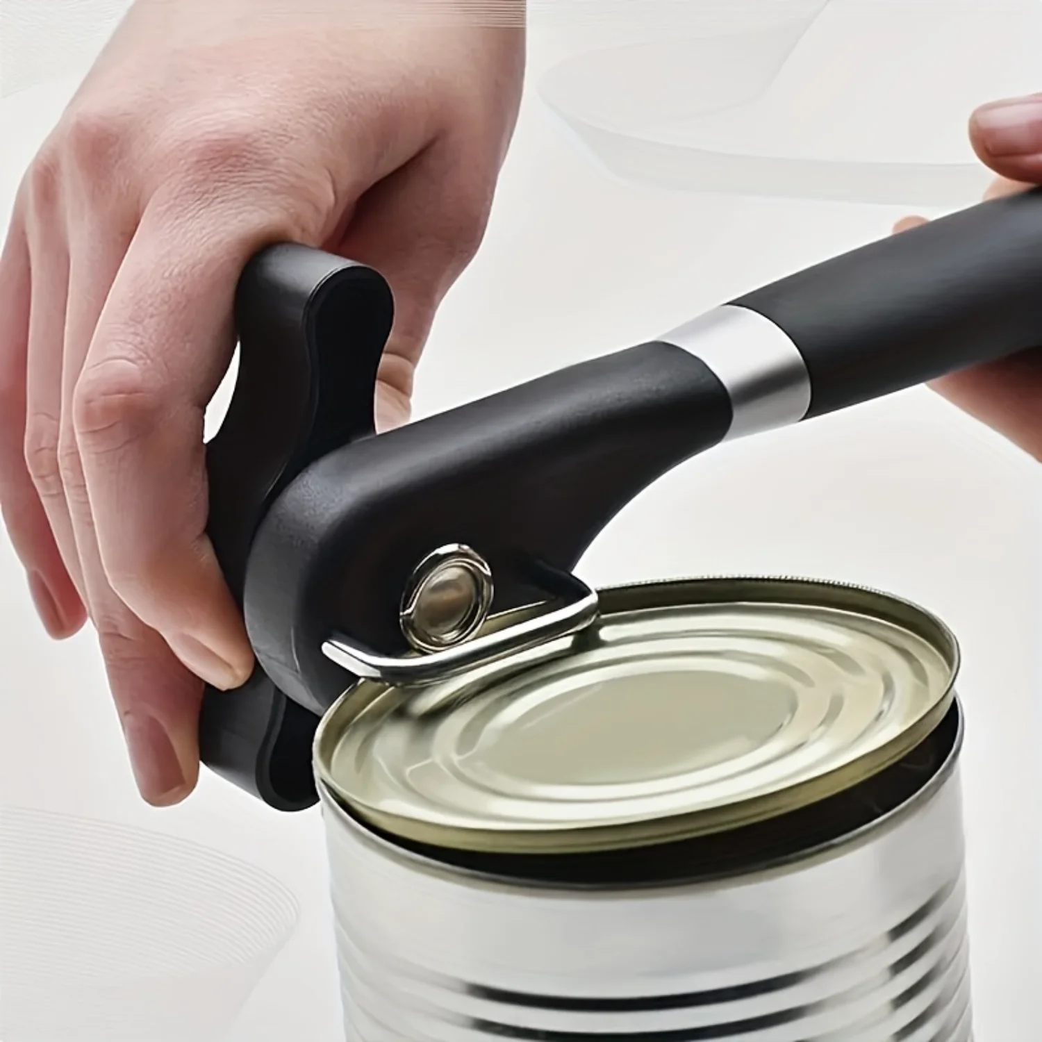 Easy-Grip Stainless Steel Can Opener - Quick, Safe & Multi-Functional Kitchen Tool For  And Restaurant Use