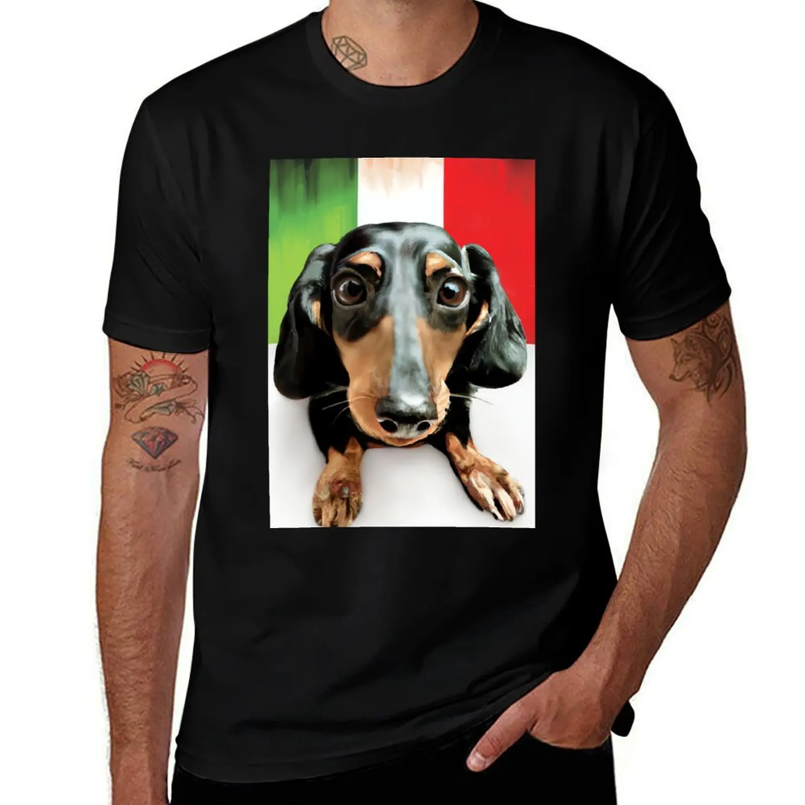Bella the Playful Dachshund - Pet Dog Commission 05 T-Shirt t shirt for man 100 percent cotton T-Shirt