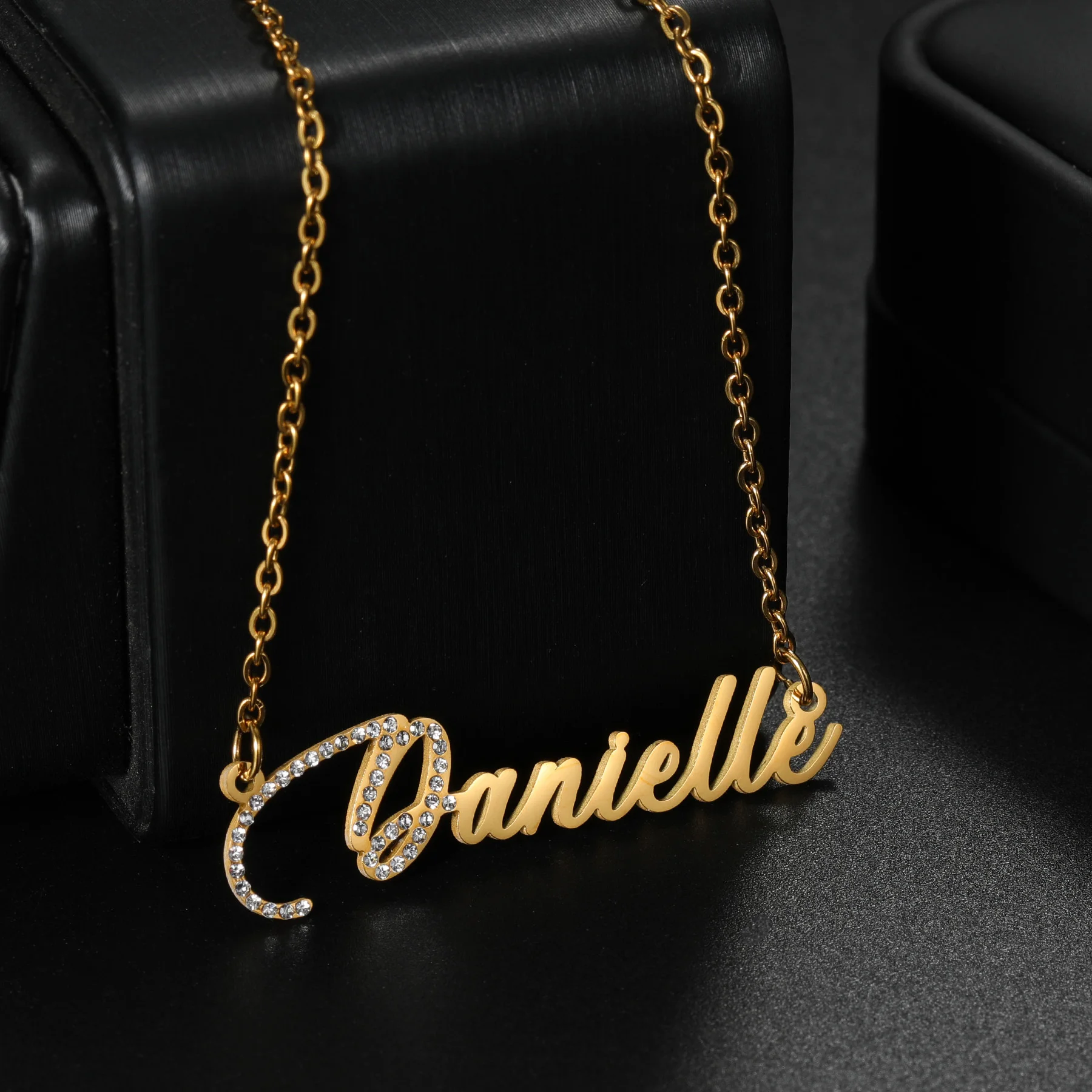 Acheerup Personalized Custom Name Sparkling Necklace for Women Men Zircon Initials Stainless Steel Chain Jewelry Birthday Gifts