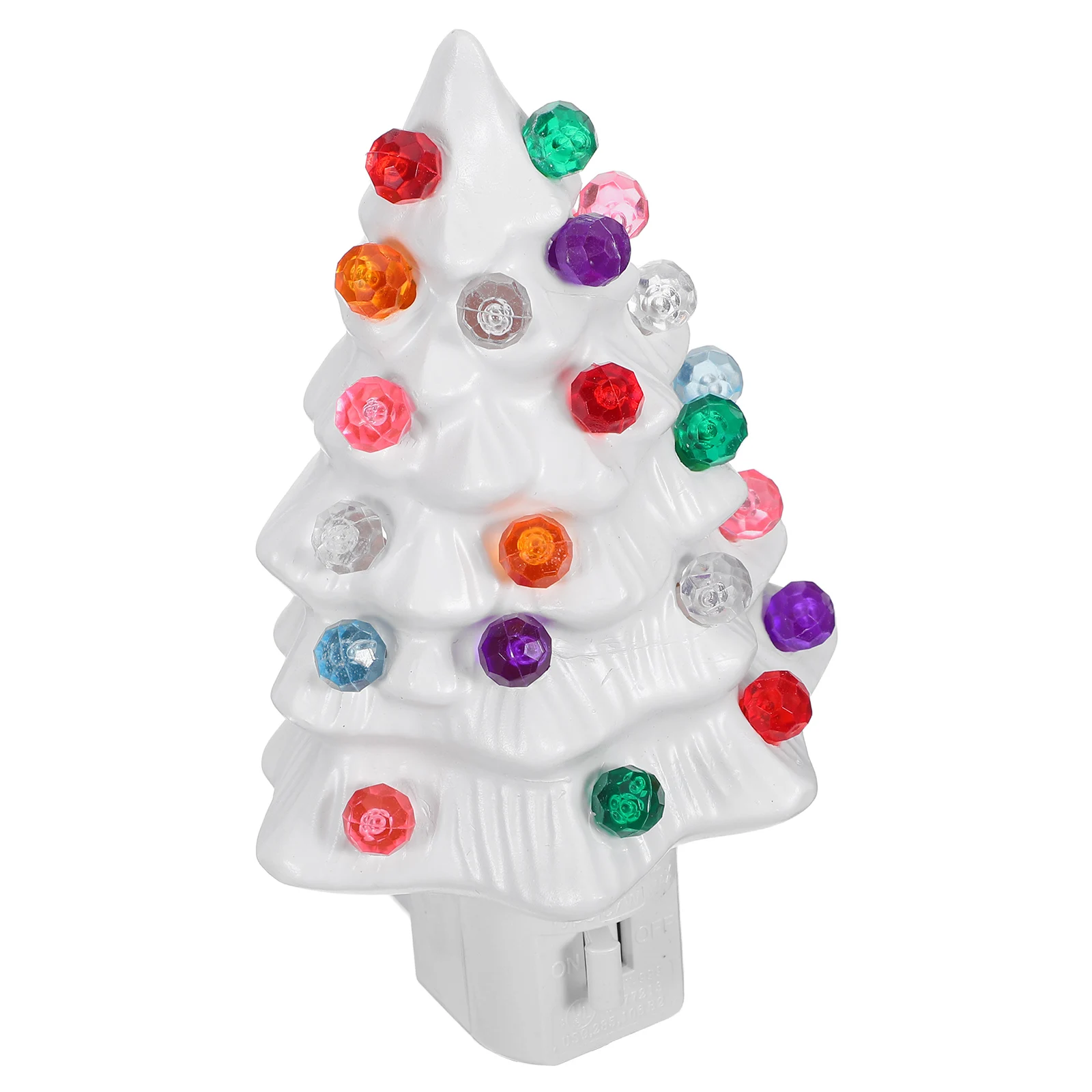 

3D Christmas Tree Night Plug-In Rotating Swivel Base Led Resin Waterproof Bedroom Bathroom Holiday Decor Kids Nursery Small