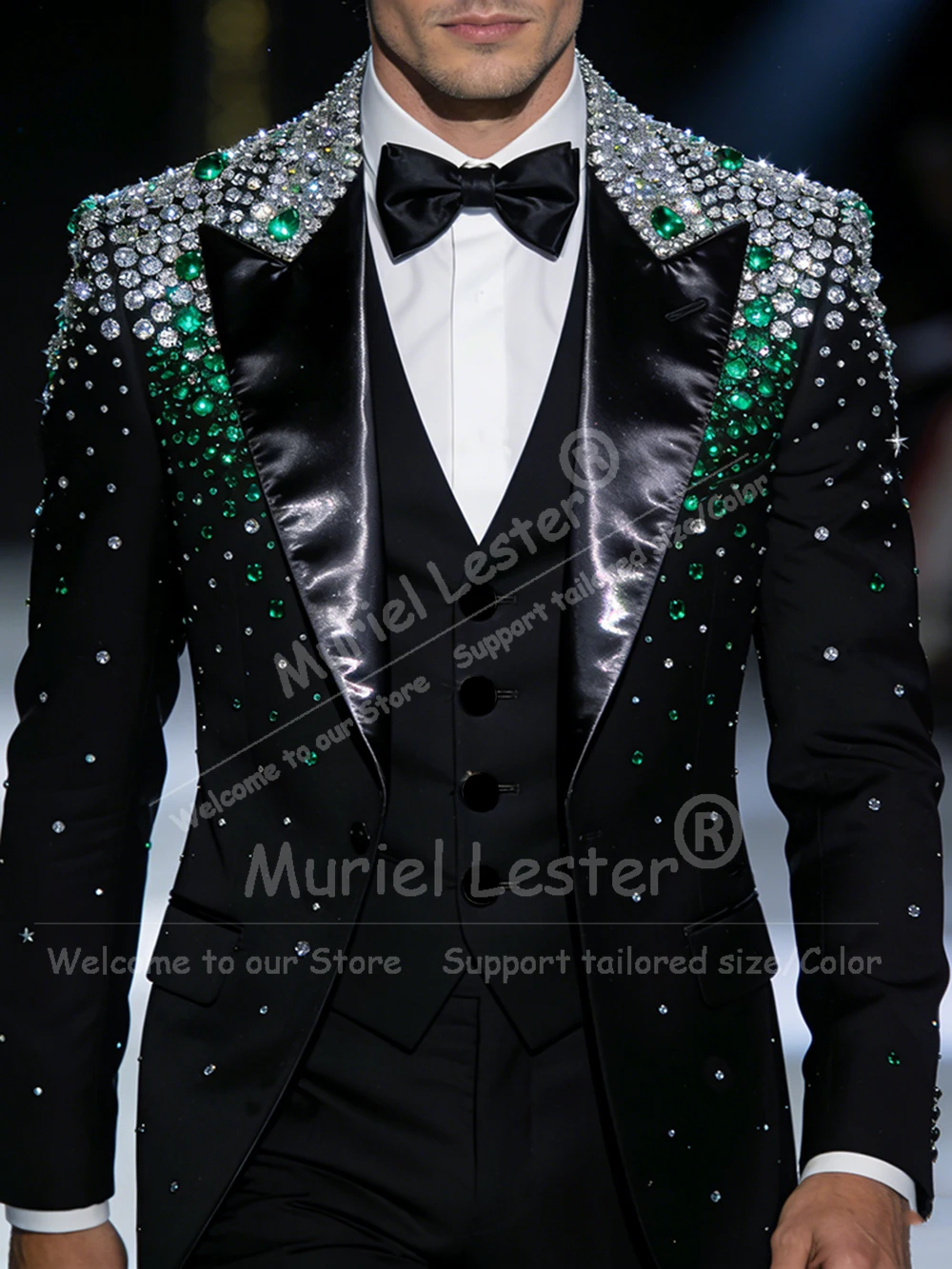 Exclusive Suits Men 3 Piece Sets Diamond Beaded Groom Blazer Customized Man Banquet Wedding Tuxedo Attire Terno Masculinos 2026