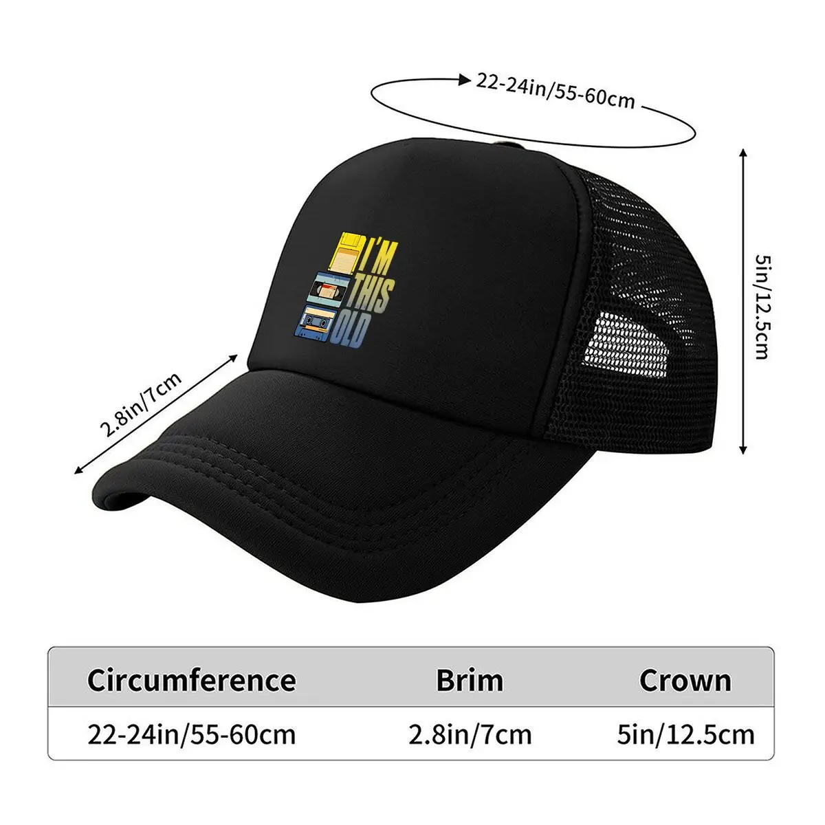 Men'S Vintage - Lightweight Breathable Hat with _I'm This Old_ Text, Non-Stretchy Structured Fit for 2026 Mesh Baseball Cap