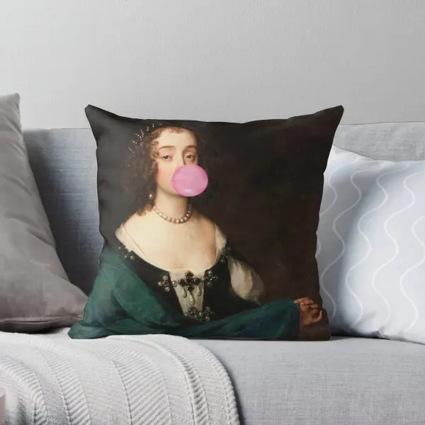 Renaissance Bubble Gum Altered Art  Printing Throw Pillow Cover Bedroom Case Cushion Bed Square Pillows not include One Side