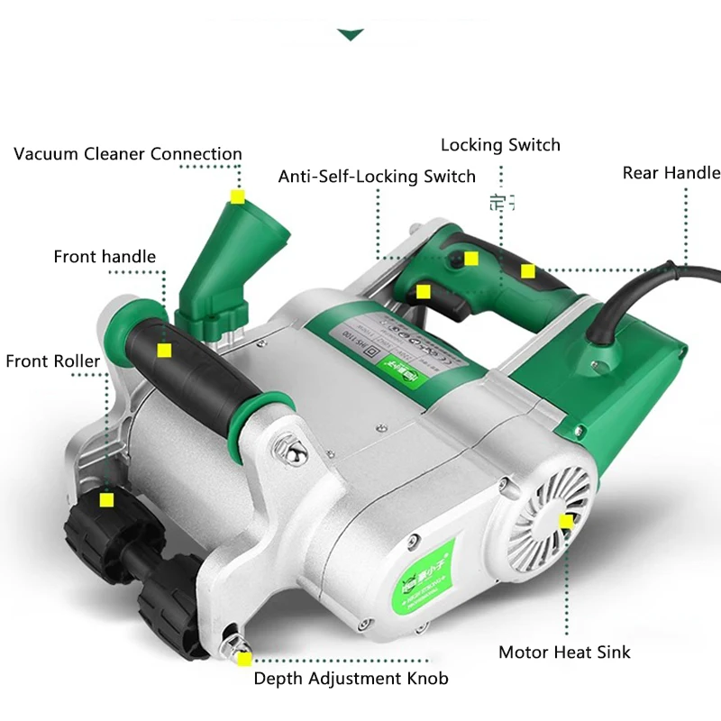 1100W Electric Wall Chaser Groove Cutting Machine Wall slotting Machine Concrete Wall Cutting Machine 35MM 25MM Blade 220v