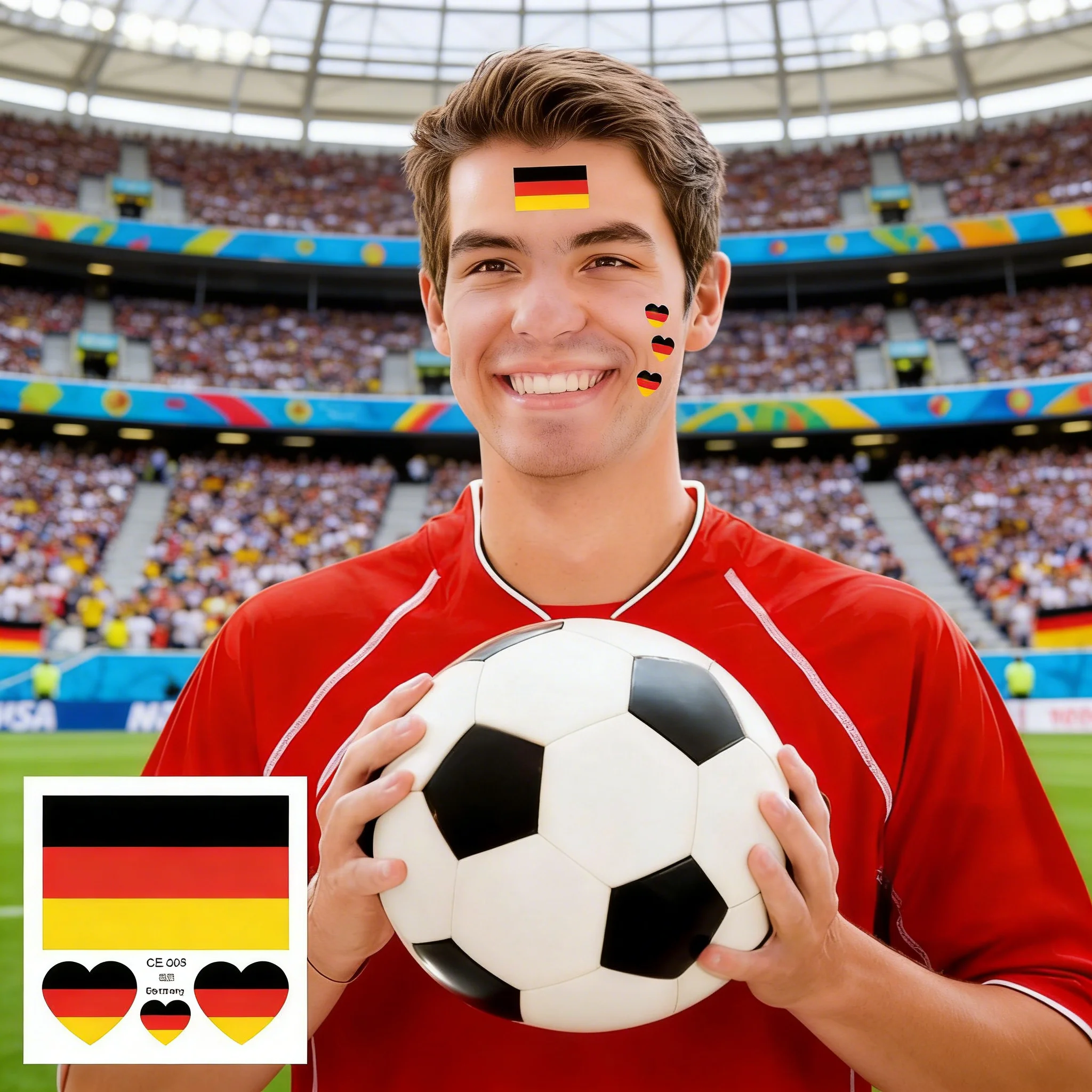 

10 World Cup Flag Tattoos, 40 Sheets, for Adults & Kids