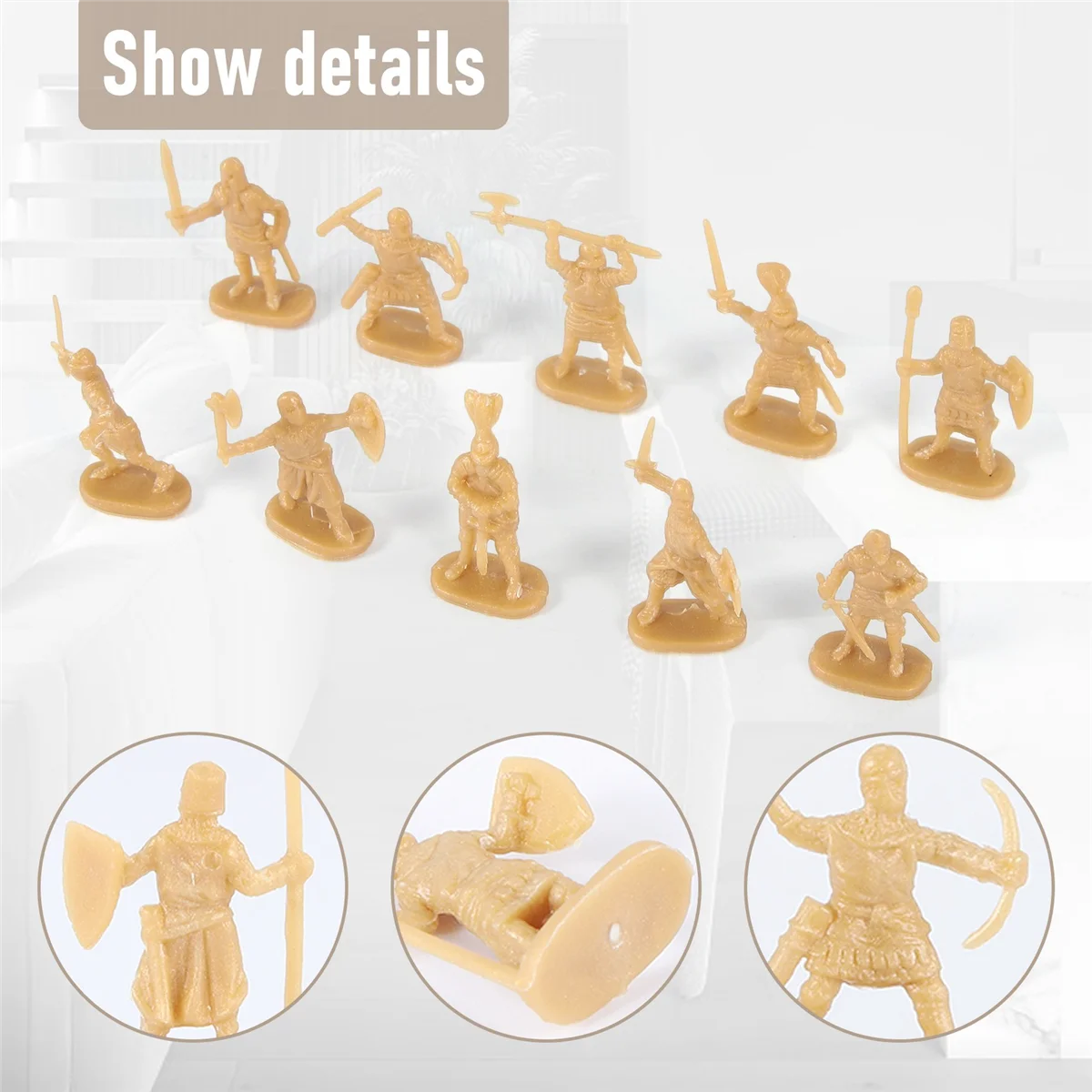 ACKOR 1:72 200/مجموعة من شخصيات الجندي القديم البلاستيكية لعبة الجنود القديم الرجال المبارز عمل الشكل لتقوم بها بنفسك مشهد الحرب اللعب الذهب