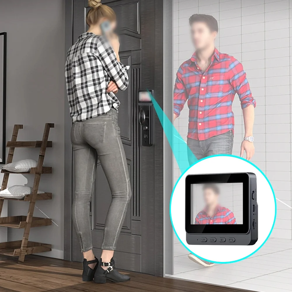 Smart= 4.3Inch Wireless Visual Doorbell With Intelligent Display Screen Electronic Intercom Camera No Drilling Installation