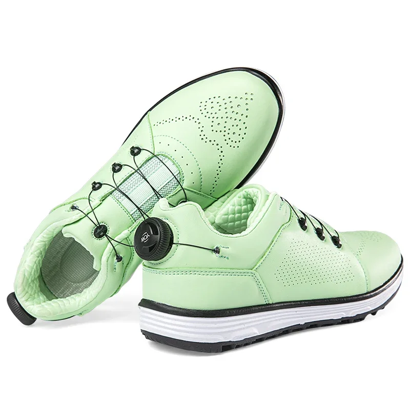 

Female Professional Spikes Golf Sport Shoes Big Size 37-47 Women Golfer Athletic Training Shoes Gray Green Sky Blue Golf Trainer