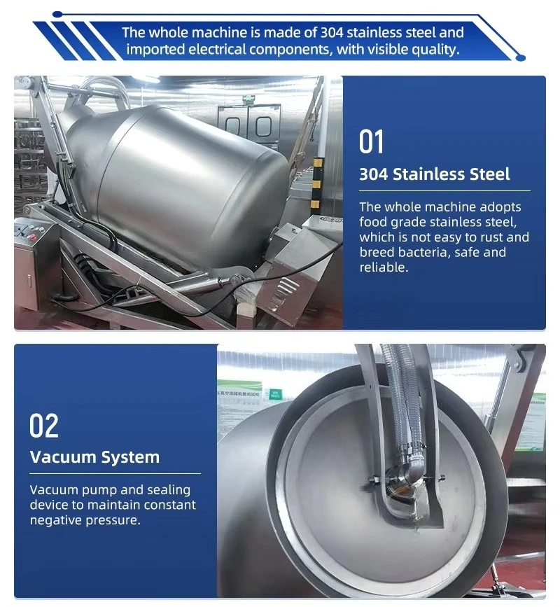 Customized High Capacity Meat Vacuum Tumbler Industrial Marinade Machine for Meat Marinating Processing