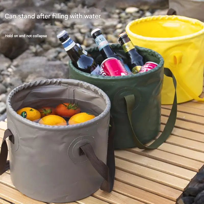 

Custom Collapsible PVC Round Fishing Bucket Outdoor Multifunctional Fishing Storage Travel Camping Collapsible Water Bucket