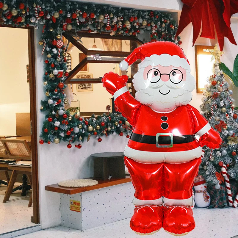 Santa Foil Balloons - Extra Large 61 Inch Santa Claus Balloons for Christmas Balloon Decorations, Christmas Party Decorations