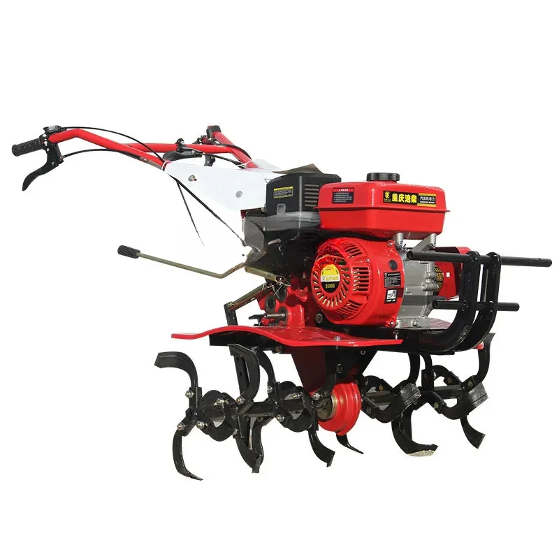 Small Diesel Mini-Tiller Agricultural Plough Land Tiller Cultivator Household Cultivated Land Rotary Tiller