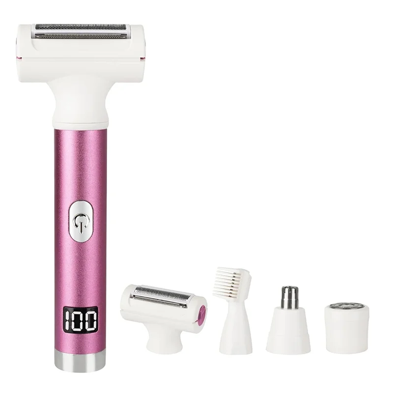 Nass- und Trocken-Akku-Elektrorasierer für Frauen, LED-Anzeige, Gesichtshaarentferner, Forface- und Körperverkauf