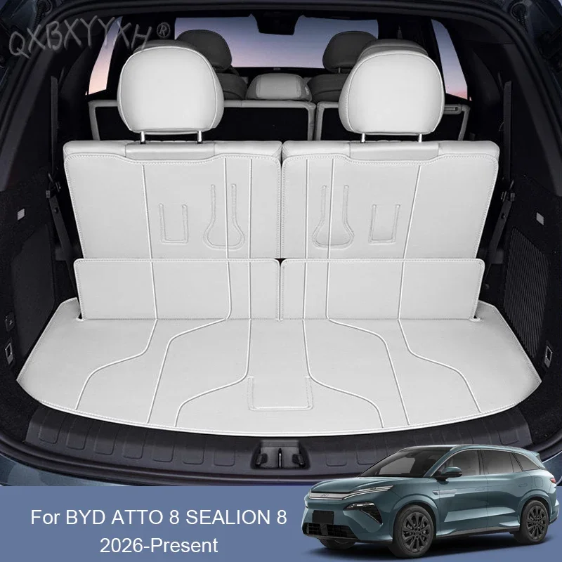 Car Trunk Main Cargo Liner Nappa Leather Mat Auto Waterproof For BYD ATTO 8 SEALION 8 2026-Present Wear-Resistant Pad Accessory
