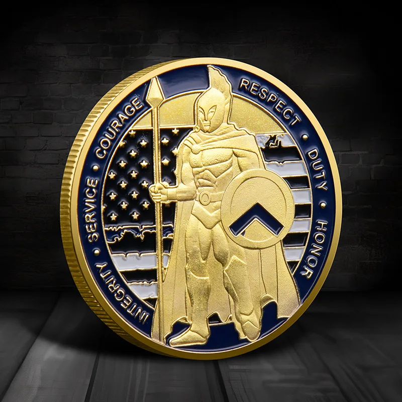 U.S. Police Commemorative Coin Navy and Army Medal Service Courage Respect Duty Honor Collectible Coins