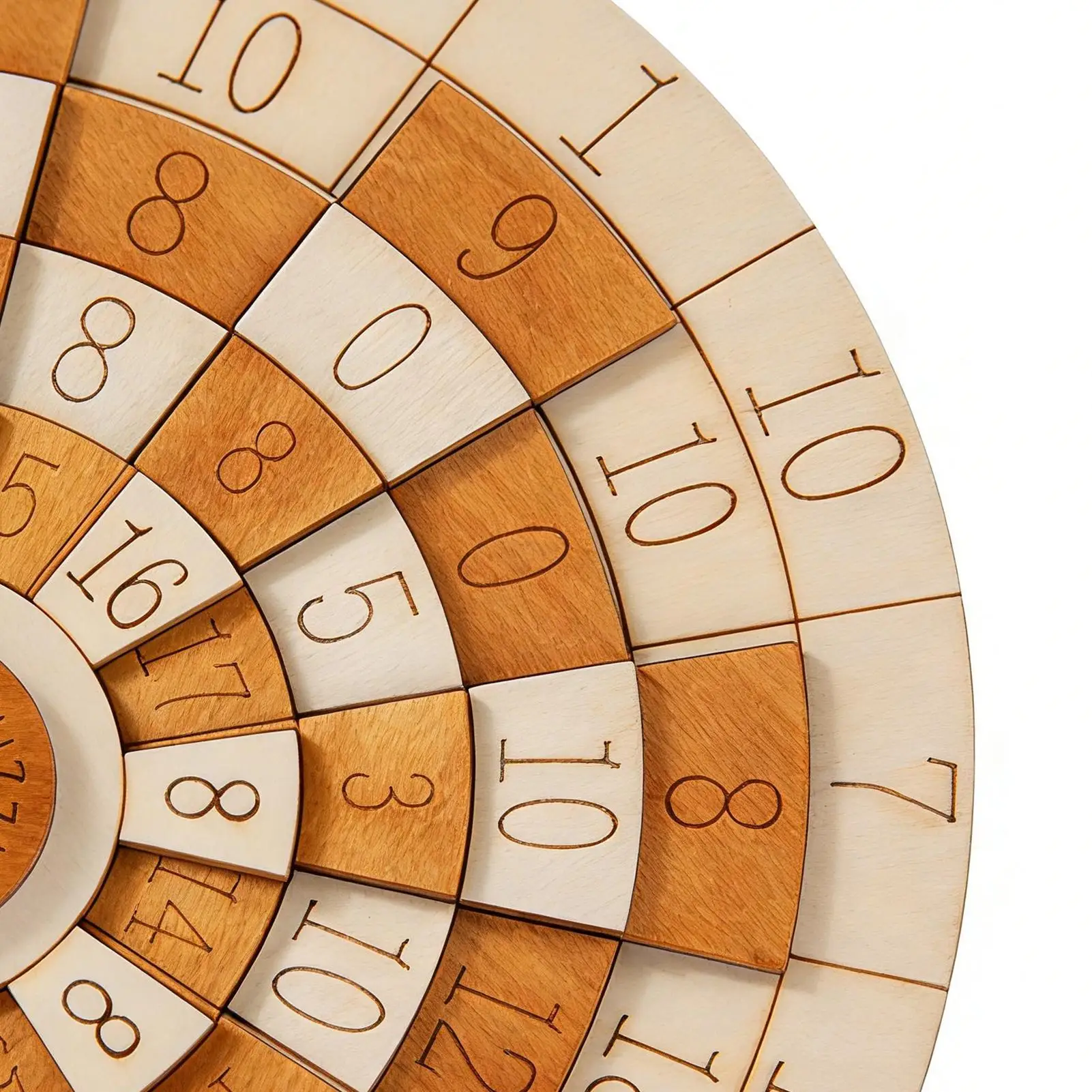 

Turntable Wooden Number Puzzle Huarong Road Brain Teaser Rotating Wheel Montessori Educational Toys
