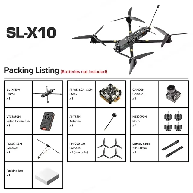 3742-de4967.jpg SL Airforce SL-X10M 10 Inch FPV Drone and Remote control Racing 165KM/h 30min Distance Rated Load Camera Drones Max Takeoff 6KG