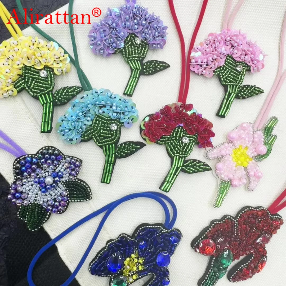 

Alirattan 2025 новый цветок с блестками, подвеска из бисера ручной работы, растение, цветок, украшение «сделай сам», сумка, рюкзак, брелок, подвесная веревка, стиль