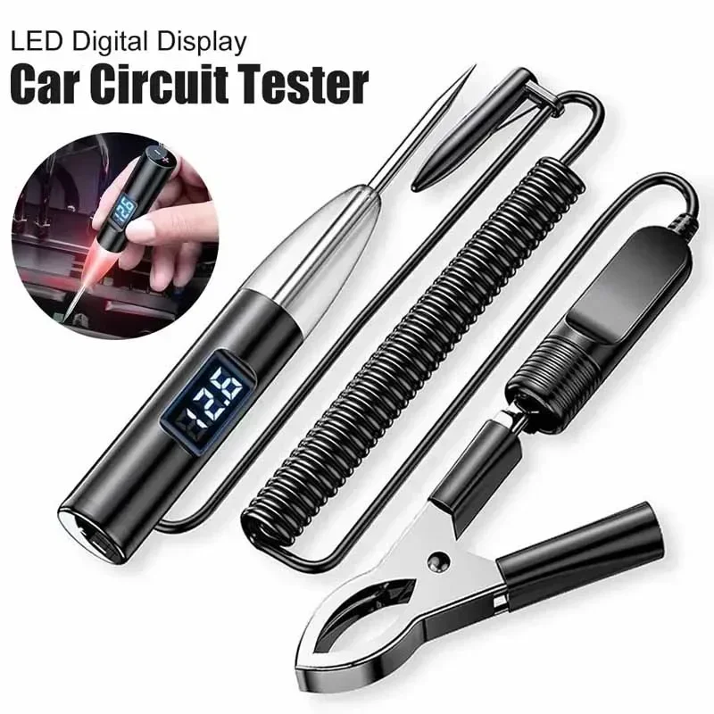 New Car Voltage Electrical Circuit Tester Pen LED Digital Display Power Probe Detector Auto Repair Maintenance Diagnostic Tool