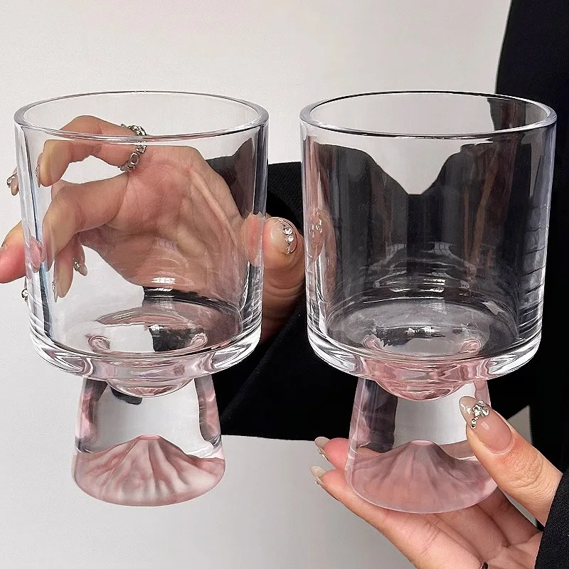 Pink Mountain Range Glasses Premium Sense Niche Creative Tall Drinks Kaffeekegel Weingläser