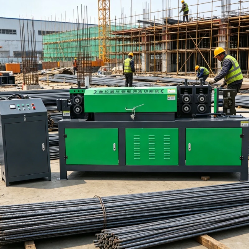Large Flow Hydraulic CNC Rebar Straight Cut Machine Smooth Cutting Ribbed Round Steel Bar