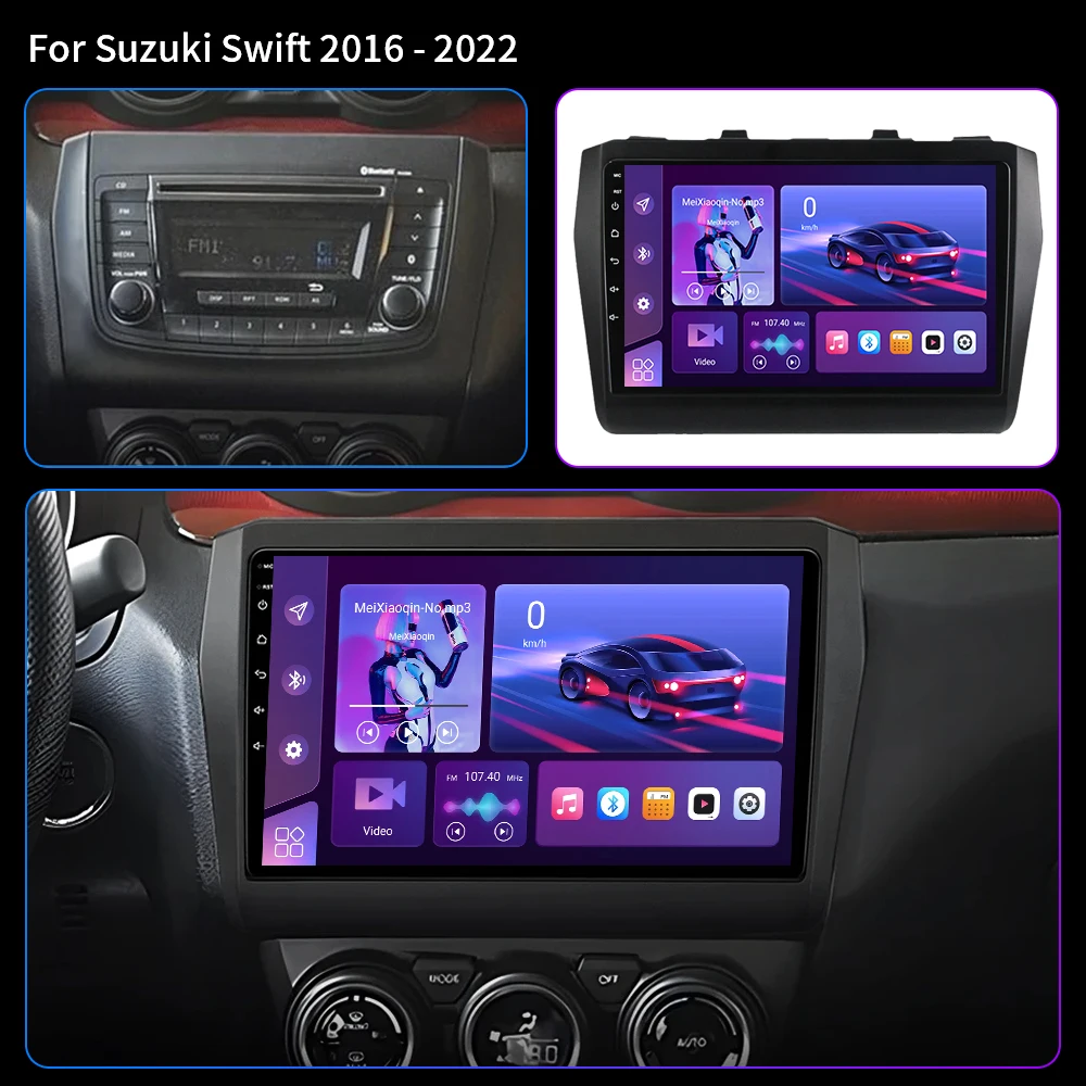 Android 16 Carplay Auto Car Radio For Suzuki Swift 2016  - 2021 Navigation GPS Car Multimedia Wireless Carplay DSP 4G WIFI DVD