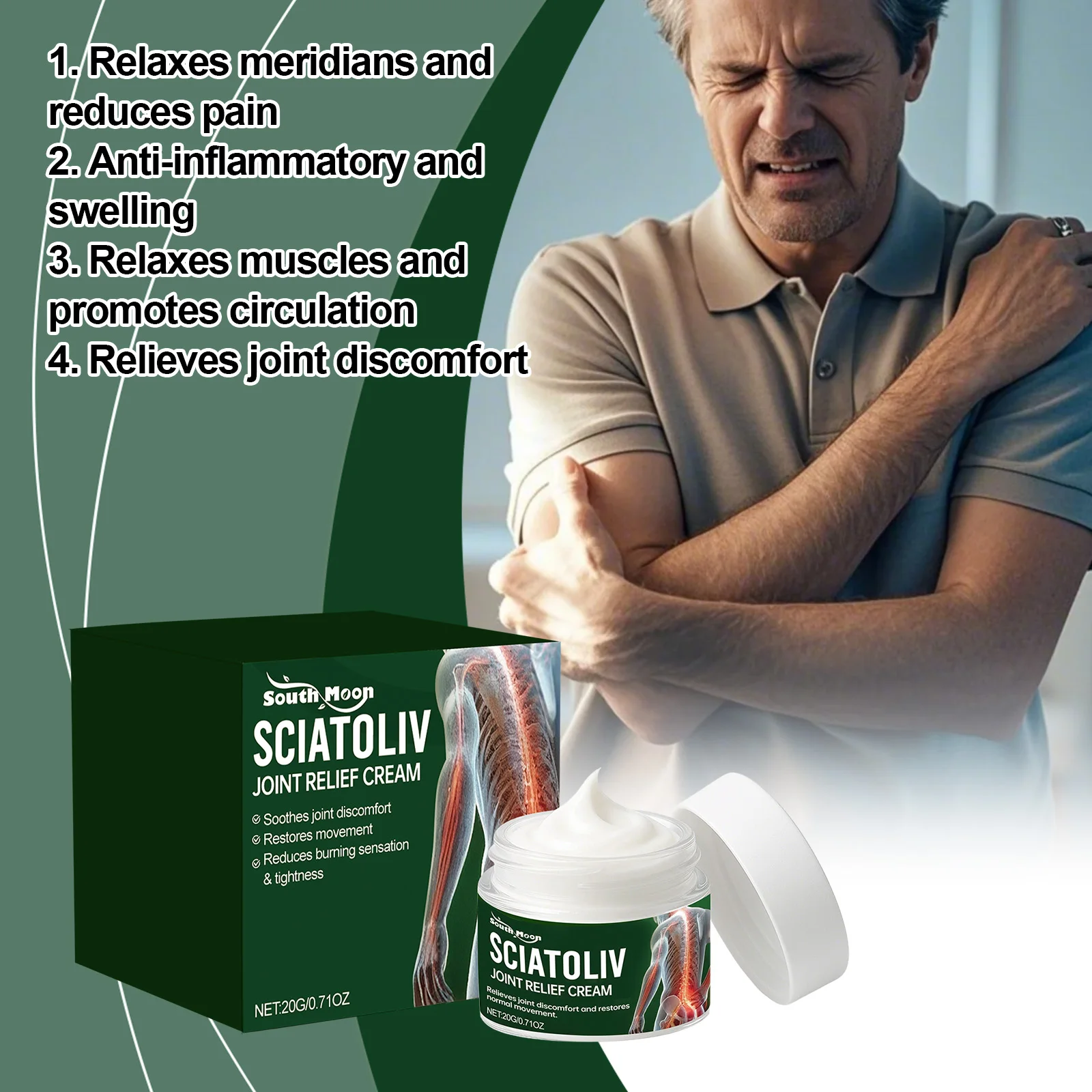 Crema lenitiva per il corpo con arnica al mentolo per dolorare muscoli e articolazioni rigide Lozione da massaggio per il recupero post-allenamento Non grassa