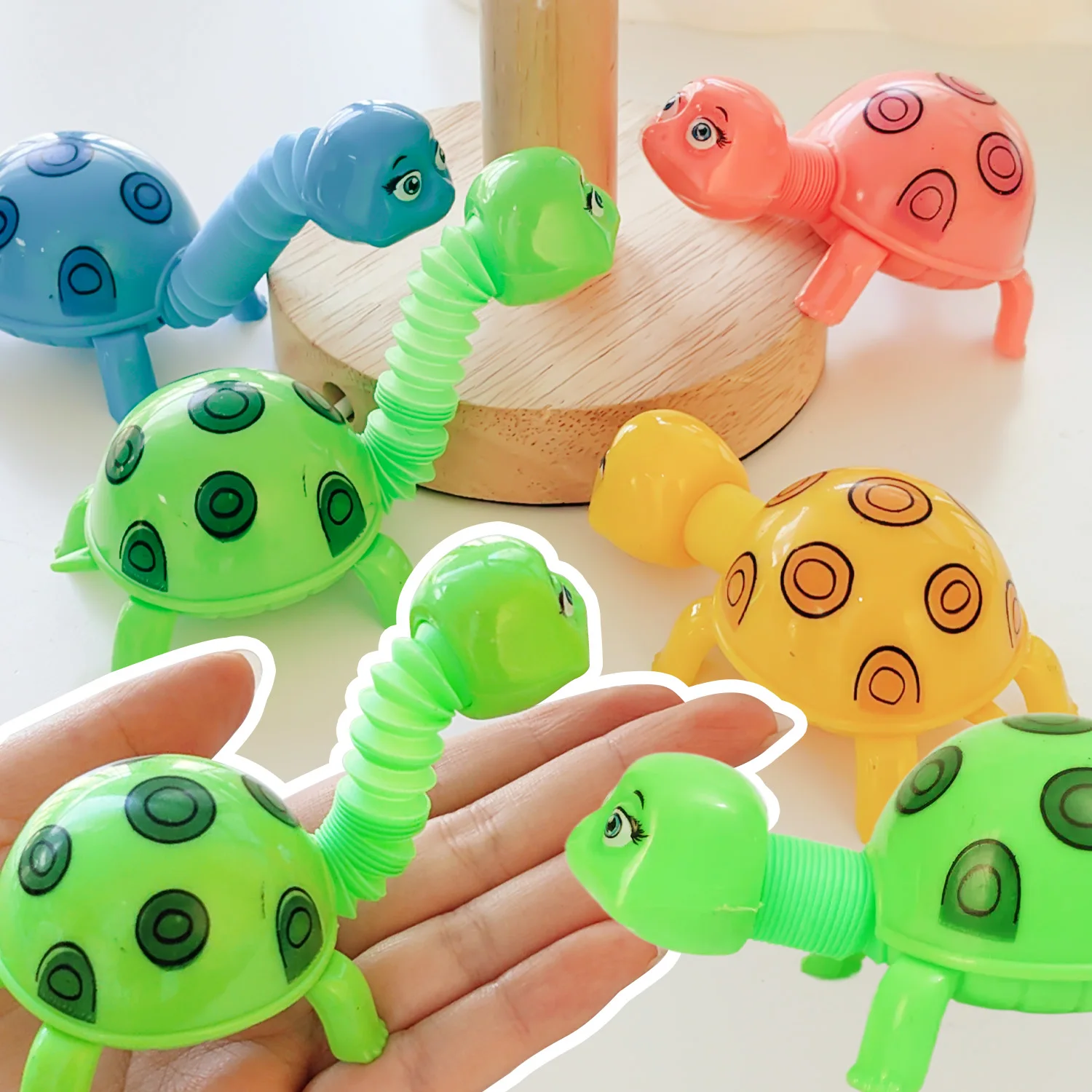 1-4pcs Children's Suction Cup Toys Kids Turtle Pop Tube Sensory Playing Early Education Stress Relief Squeeze Fidget Games