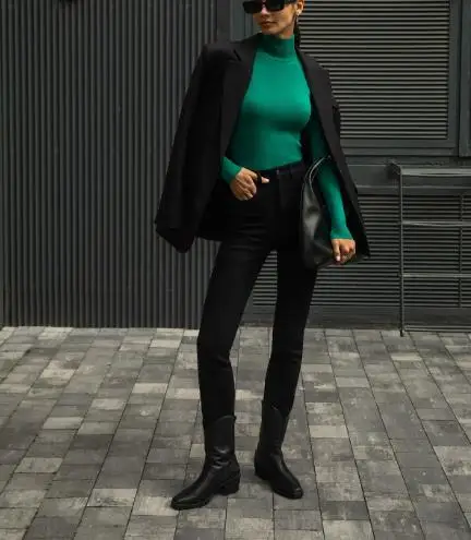 

Autumn and Winter 2025 Semi High Neck Base Sweater for Women, Solid Color Elegant Slim Fit Warm Long Sleeved Inner Sweater