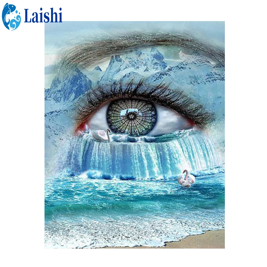 5D DIY Diamond painting Eyes are crying circle full round drill wholesale  character mosaic cross stitch mosaic home decor label