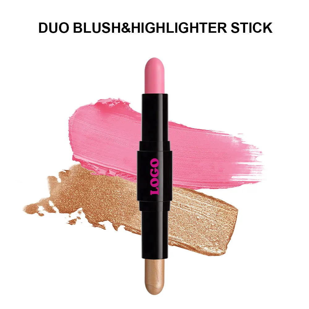 Highlighter Blusher Stick Private Label 2-in-1 Matte Blush Concealer Contour Highlighter Waterproof Face Makeup Women Cosmetics