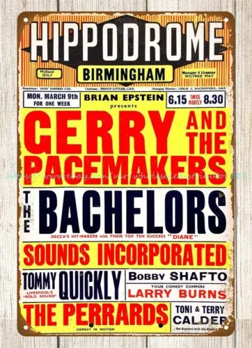 1964 Gerry and the Pacemakers Poster metal tin sign metal tile wall art