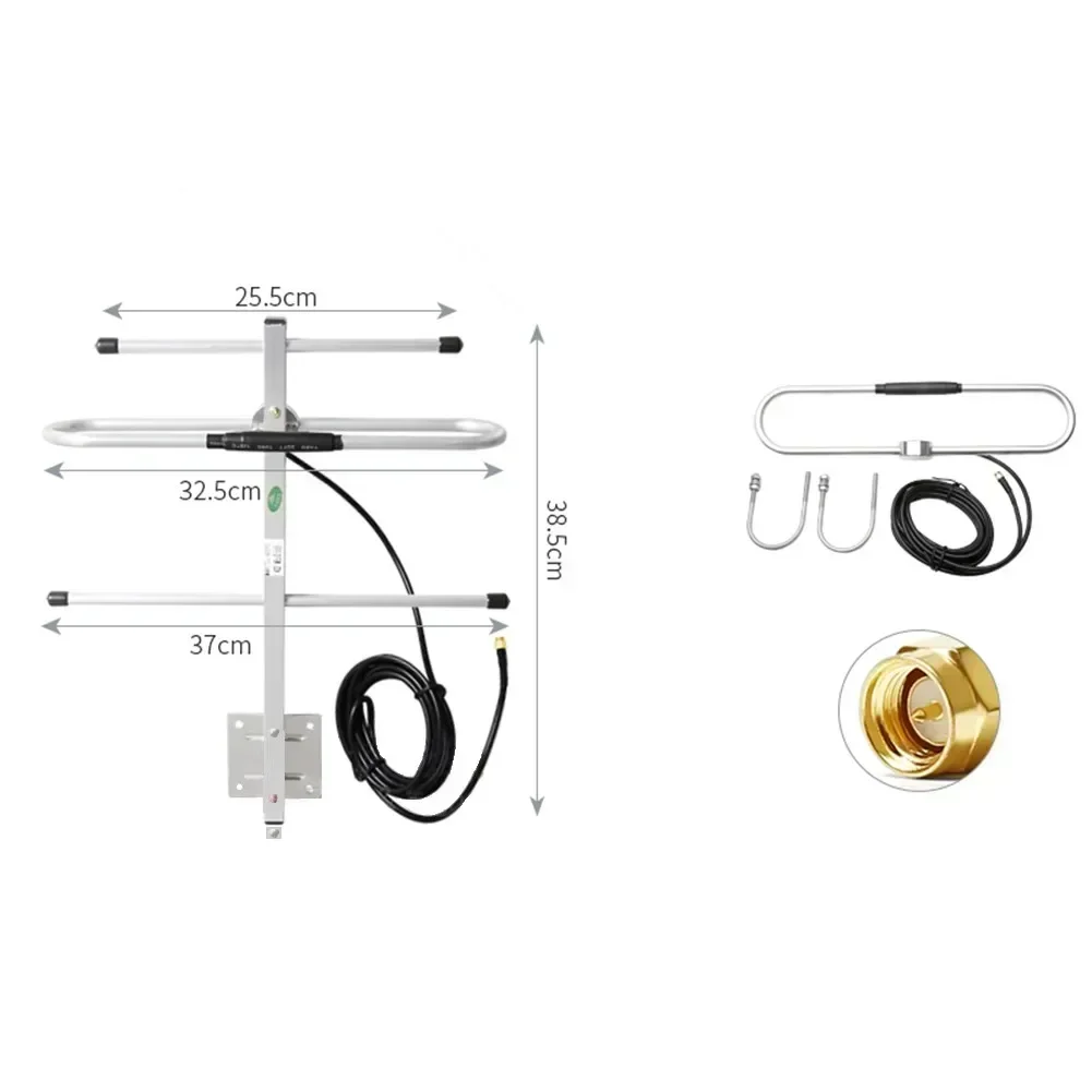 Imagem -02 - Antena de Comunicação de Longa Distância ao ar Livre Uhf 6dbi Sma Cabo de Conector Macho Rg58 433mhz