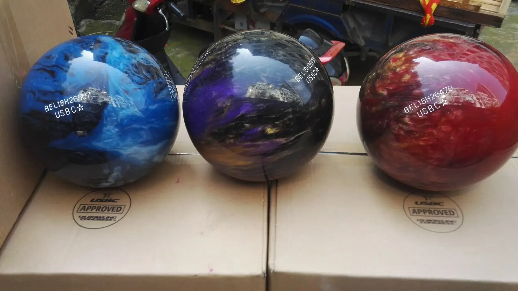 كرة بولينج احترافية للصحن الطائر الخطي، ثلاثة ألوان اختيارية #3