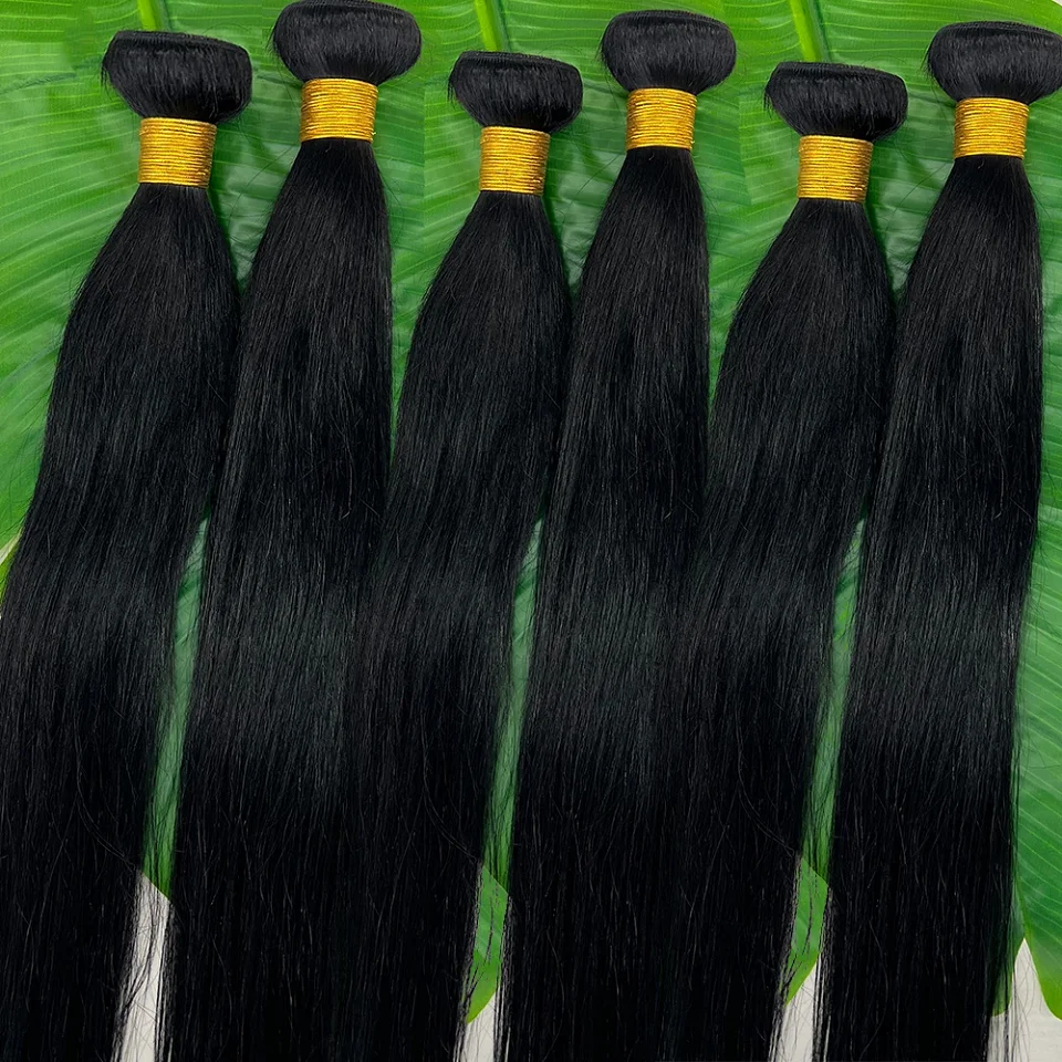 Pacote de Cabelo Humano Liso 100% Brasileiro de 28-30 Polegadas - 1, 3 ou 4 Pacotes de Cabelo Humano Virgem Cru para Mega Hair