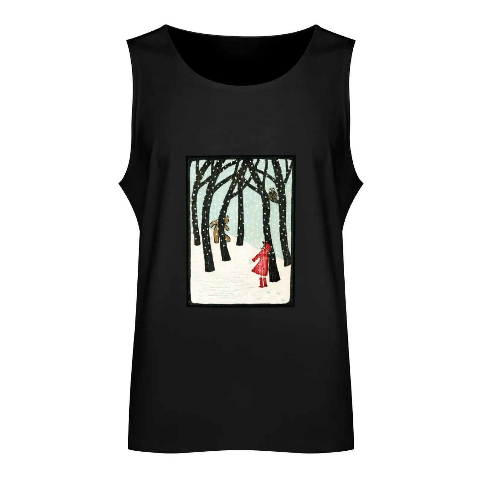 Hello Bear - Original woodcut by Francesca Whetnall Tank Top singlet for men man sexy?costume