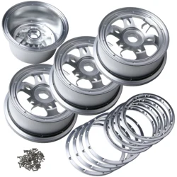 GTB CNC Aluminum Front Rear Wheel Hub with Rings Set for 1/5 RC Car Losi 5ive t Upgrade Part